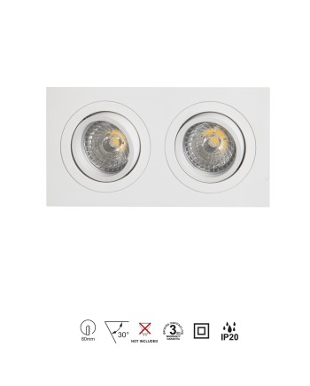 BÁSICO GU10 *EMPOTRABLE DOBLE GU10 BLANCO